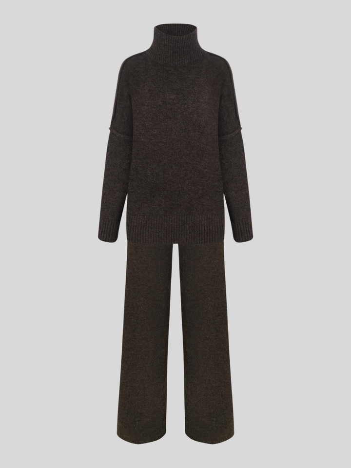 Fee | Set aus schlichtem Rollkragenpullover und Strickhose