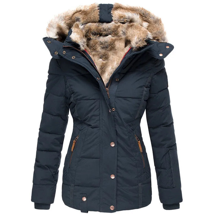 Asien | Warmer Wintermantel mit Fellfutter