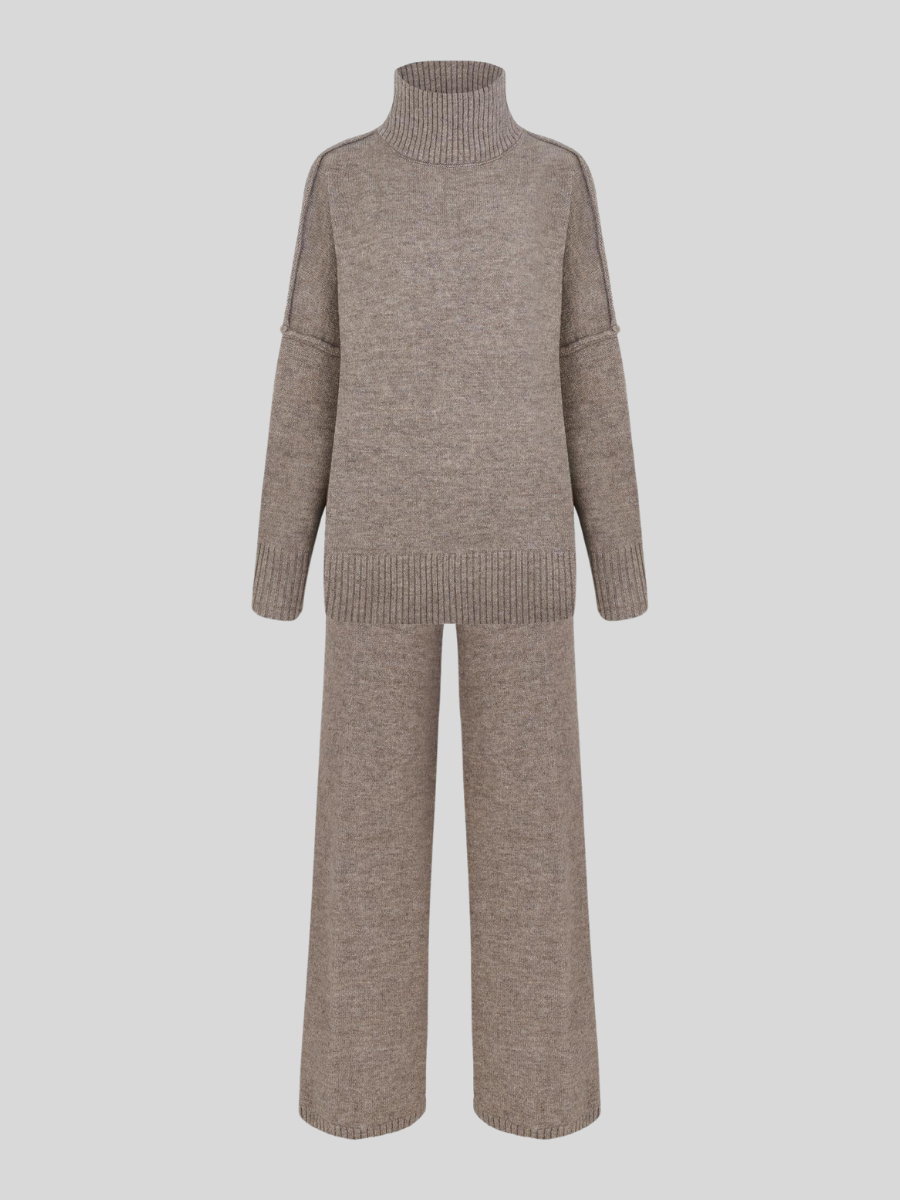 Fee | Set aus schlichtem Rollkragenpullover und Strickhose