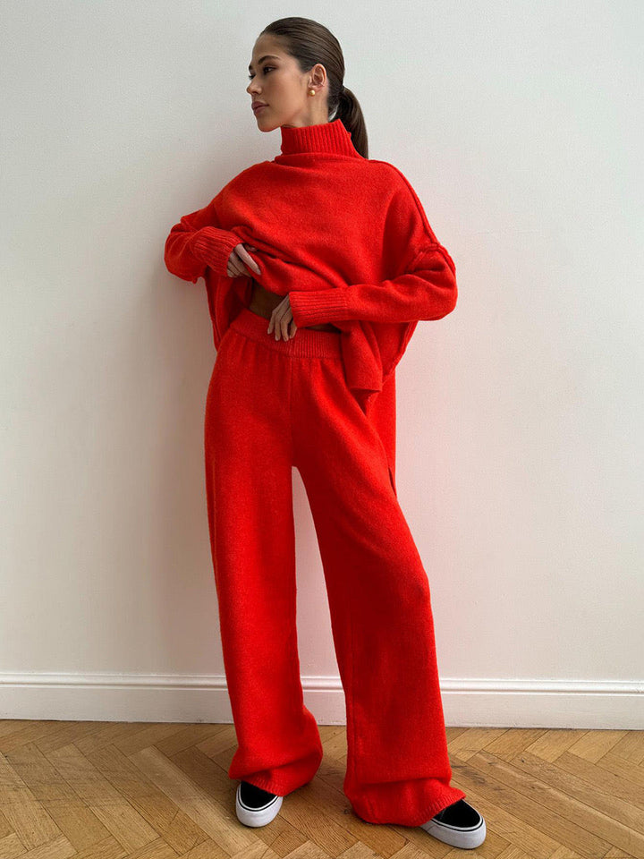 Fee | Set aus schlichtem Rollkragenpullover und Strickhose 