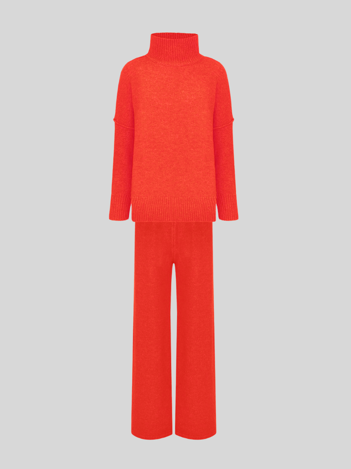 Fee | Set aus schlichtem Rollkragenpullover und Strickhose 