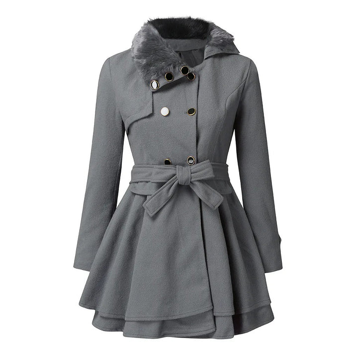 Yena | Luxe trenchcoat met veganistisch bont