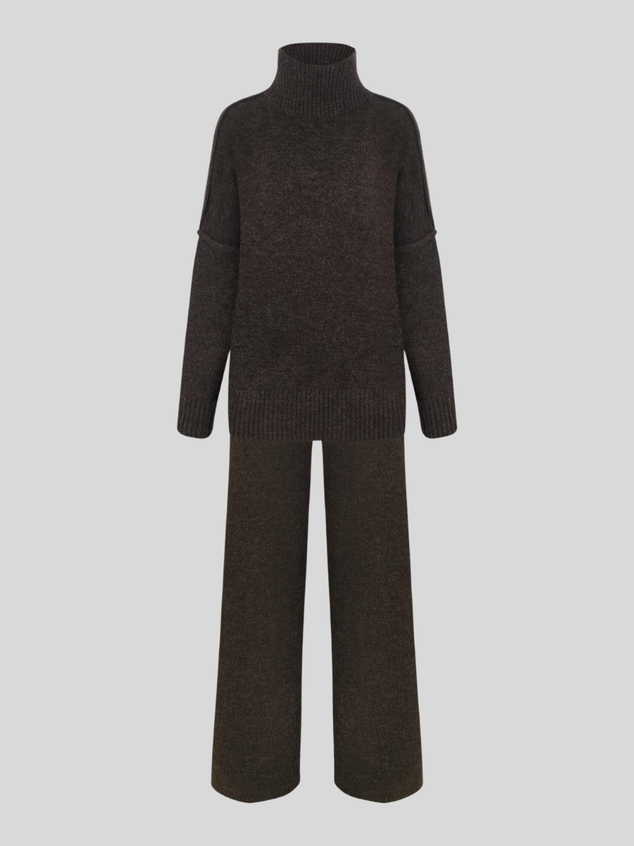 Fee | Set aus schlichtem Rollkragenpullover und Strickhose 