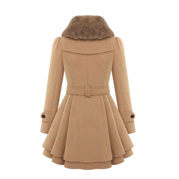 Yena | Luxe trenchcoat met veganistisch bont