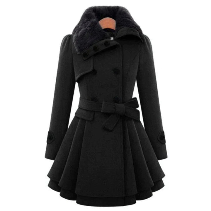 Yena | Luxe trenchcoat met veganistisch bont