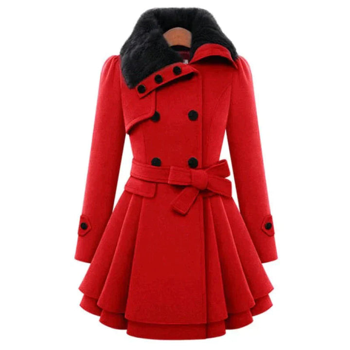 Yena | Luxe trenchcoat met veganistisch bont
