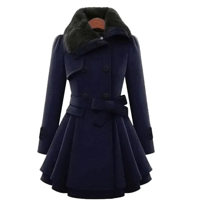 Yena | Luxe trenchcoat met veganistisch bont