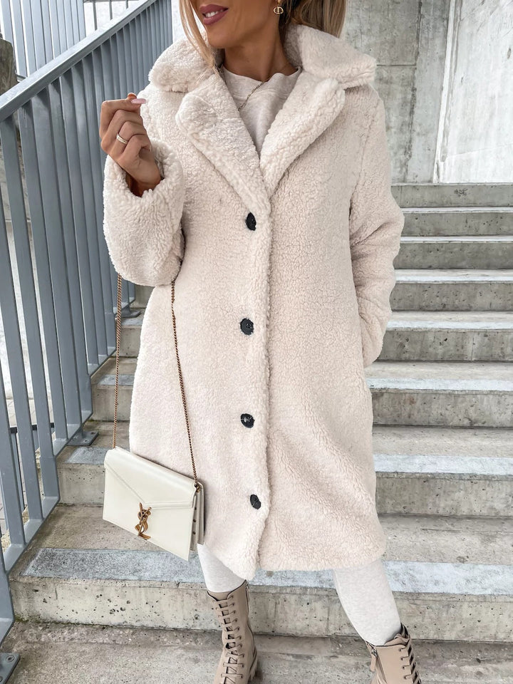 Milda | Lange Bontkraagjas voor Herfst/Winter