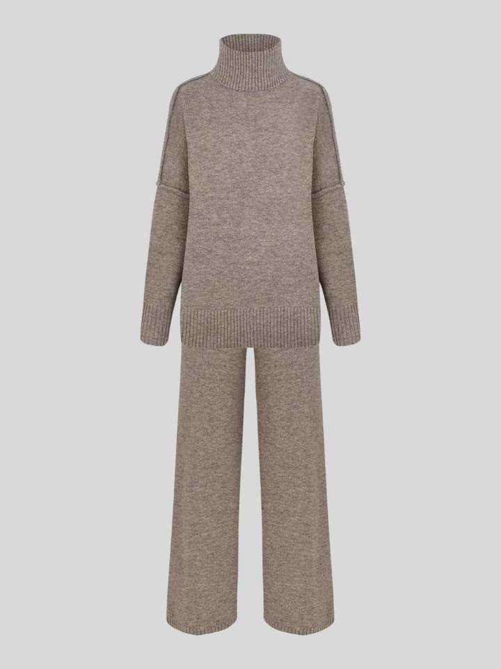 Fee | Set aus schlichtem Rollkragenpullover und Strickhose 