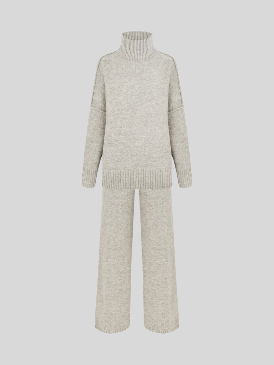 Fee | Set aus schlichtem Rollkragenpullover und Strickhose 