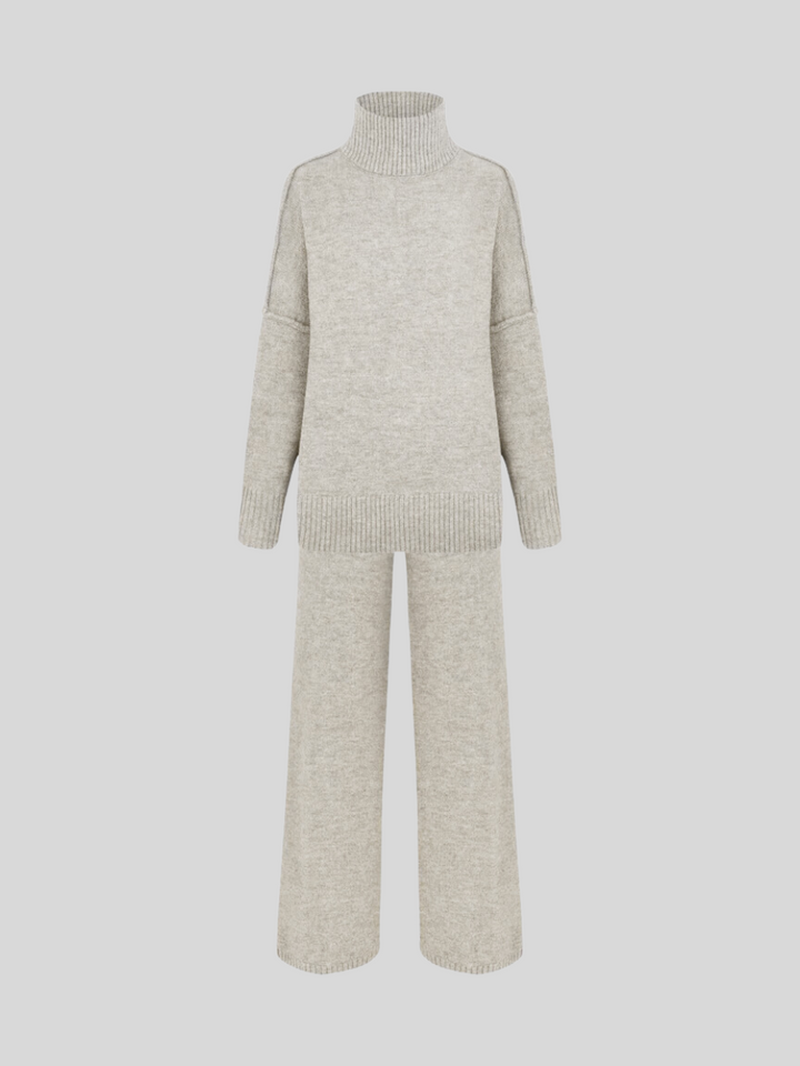 Fee | Set aus schlichtem Rollkragenpullover und Strickhose 