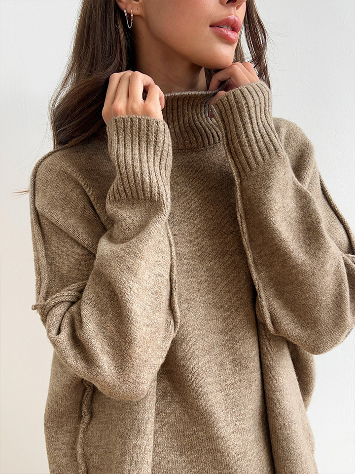 Fee | Set aus schlichtem Rollkragenpullover und Strickhose 