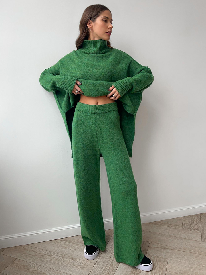 Fee | Set aus schlichtem Rollkragenpullover und Strickhose 