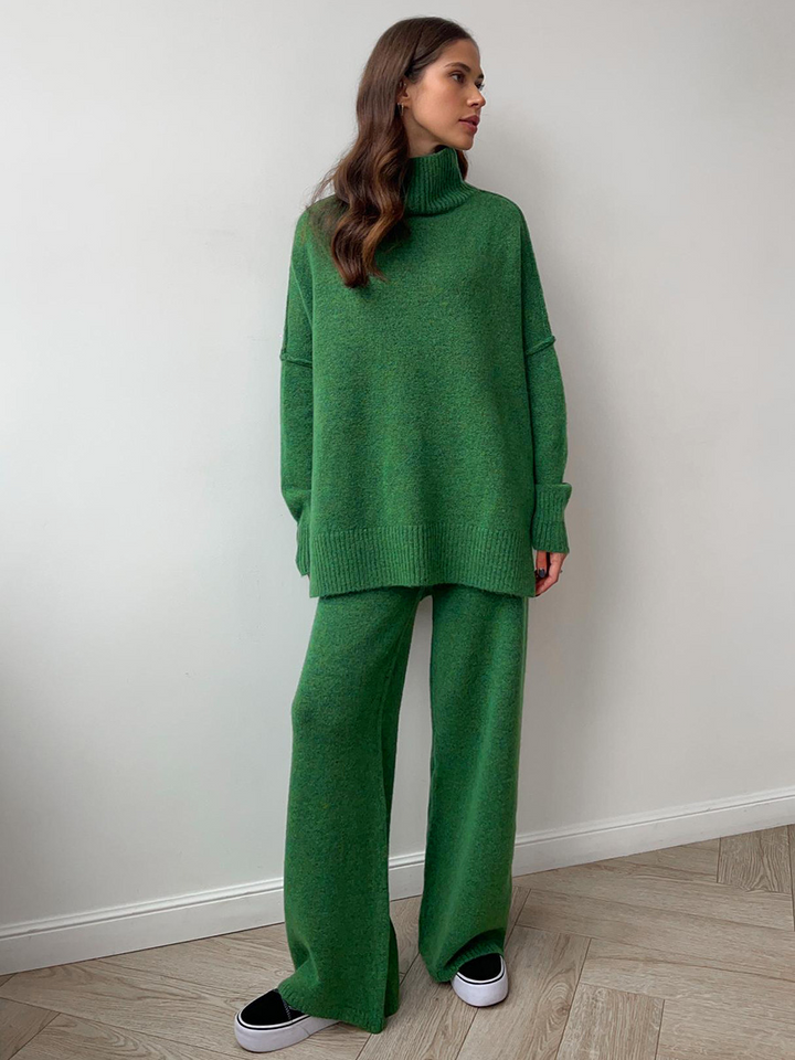 Fee | Set aus schlichtem Rollkragenpullover und Strickhose 