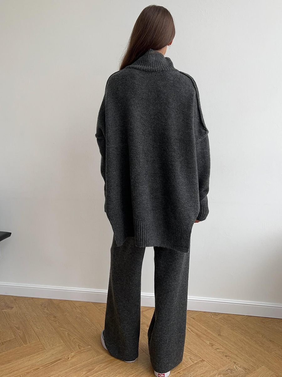 Fee | Set aus schlichtem Rollkragenpullover und Strickhose 