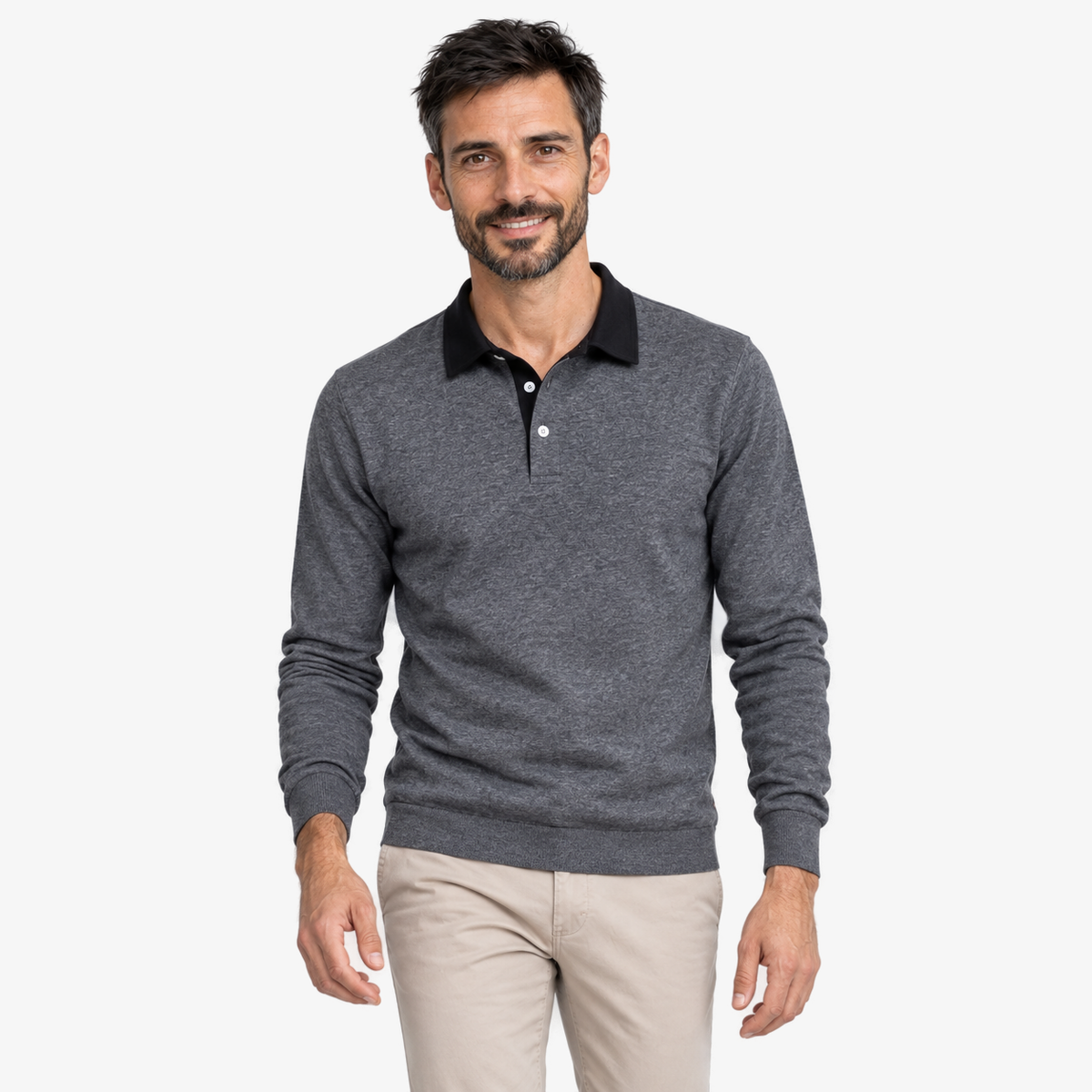 Moritz winter-polo voor heren in donkergrijs