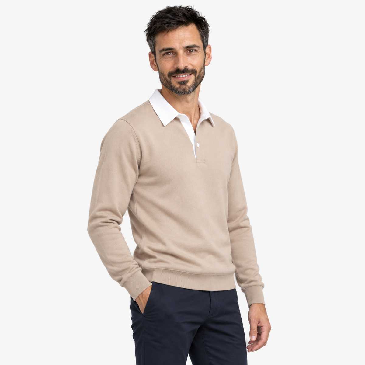Moritz winter-polo voor heren in beige
