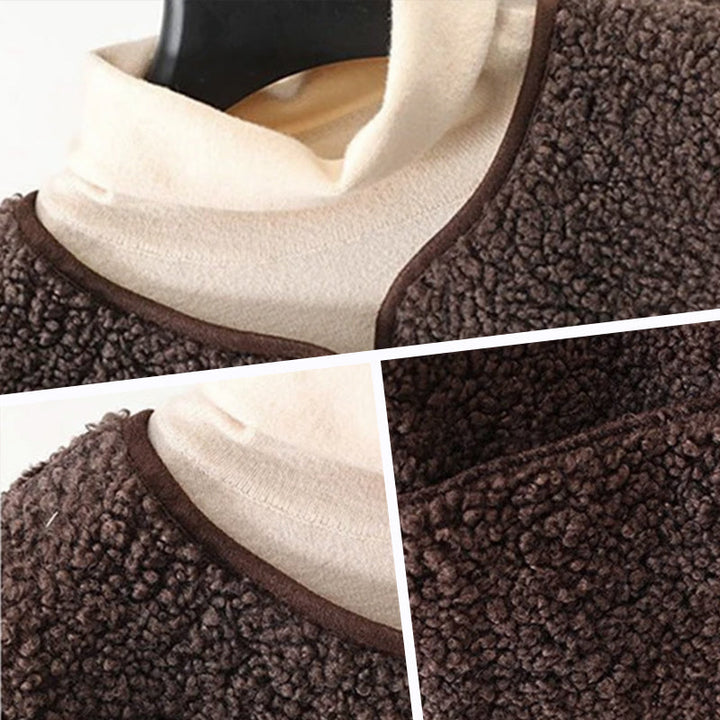 Cecile | Damen Winter-Cardigan aus weicher Wolle mit Knöpfen 