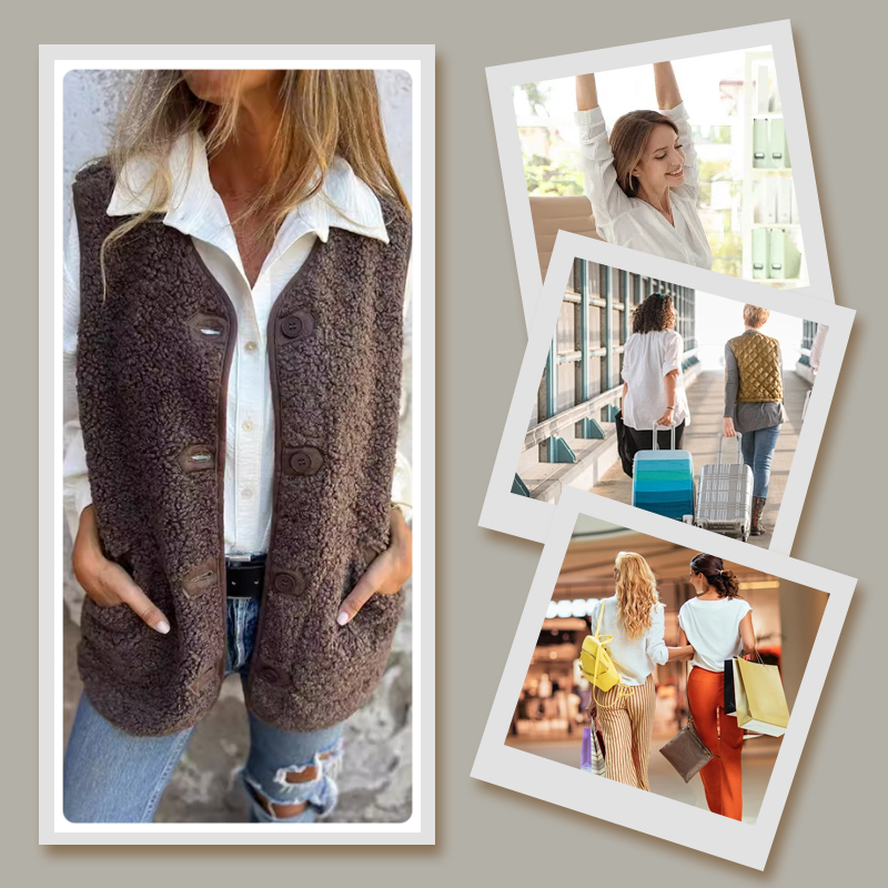 Cecile | Damen Winter-Cardigan aus weicher Wolle mit Knöpfen 