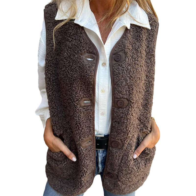 Cecile | Damen Winter-Cardigan aus weicher Wolle mit Knöpfen 
